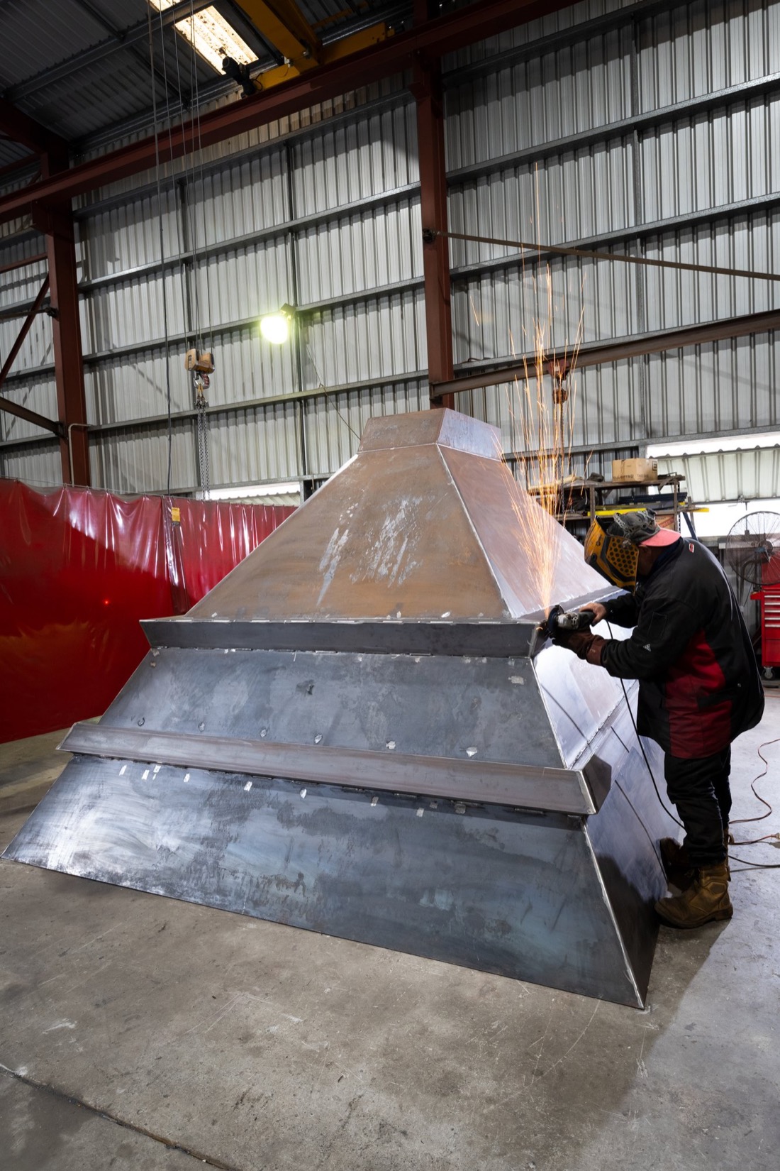Fabricated steel hopper being finished in the ACR North workshop